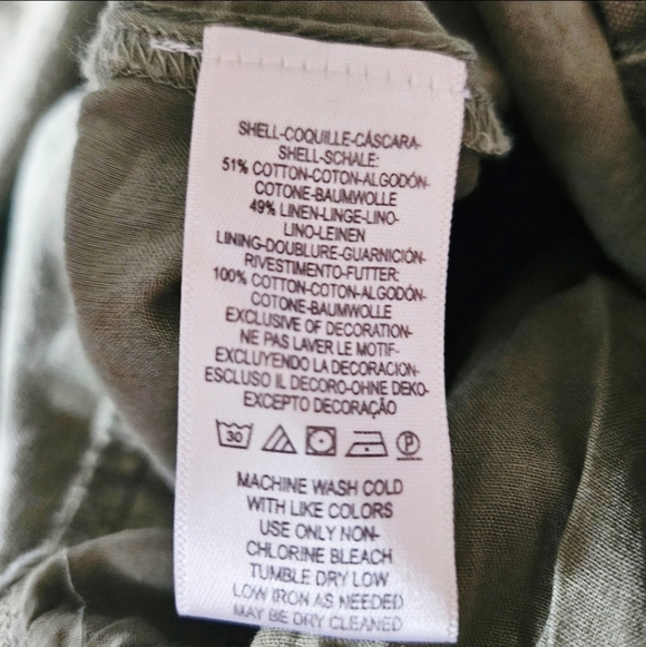 Maeve Anthropologie A-Line Cotton Linen Embroidered Utility Skirt, Green, Size 6 - Picture 10 of 11